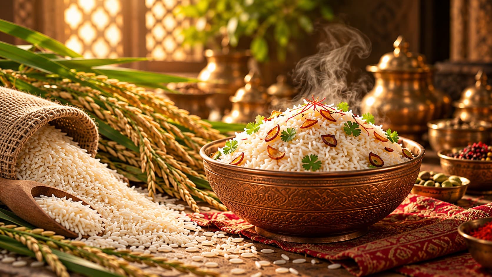 Premium Shakti Foods Basmati rice served at the table