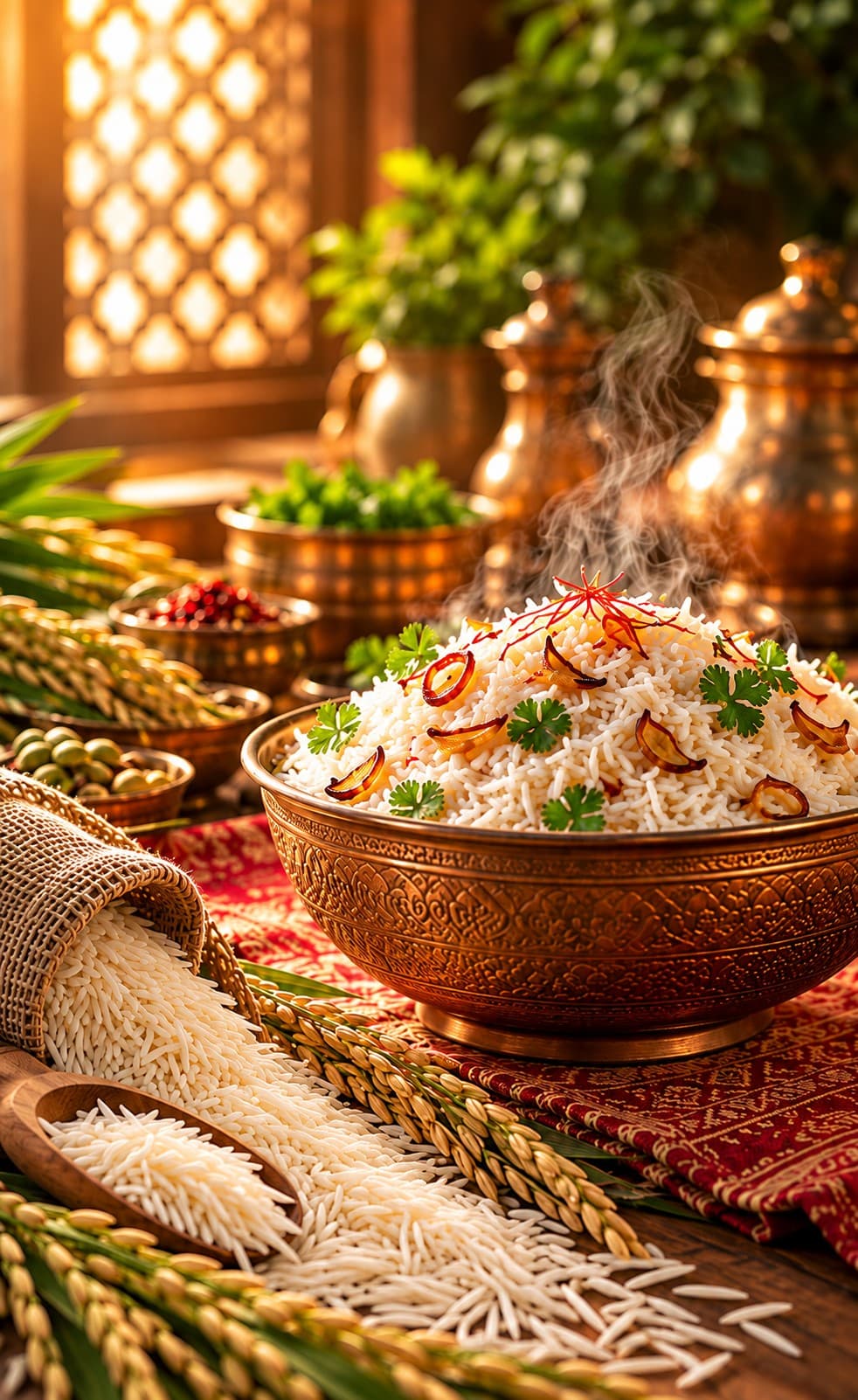 Premium Shakti Foods Basmati rice served at the table