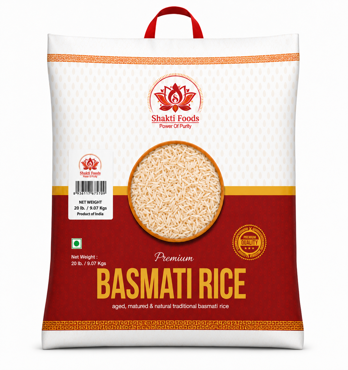 Shakti Foods Premium Basmati Rice – 20 lb